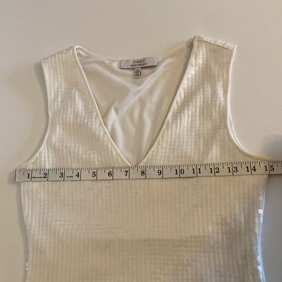 Robert Rodriguez White Sequin Stretch Bodycon Mini Dress Size Small - Picture 12 of 15